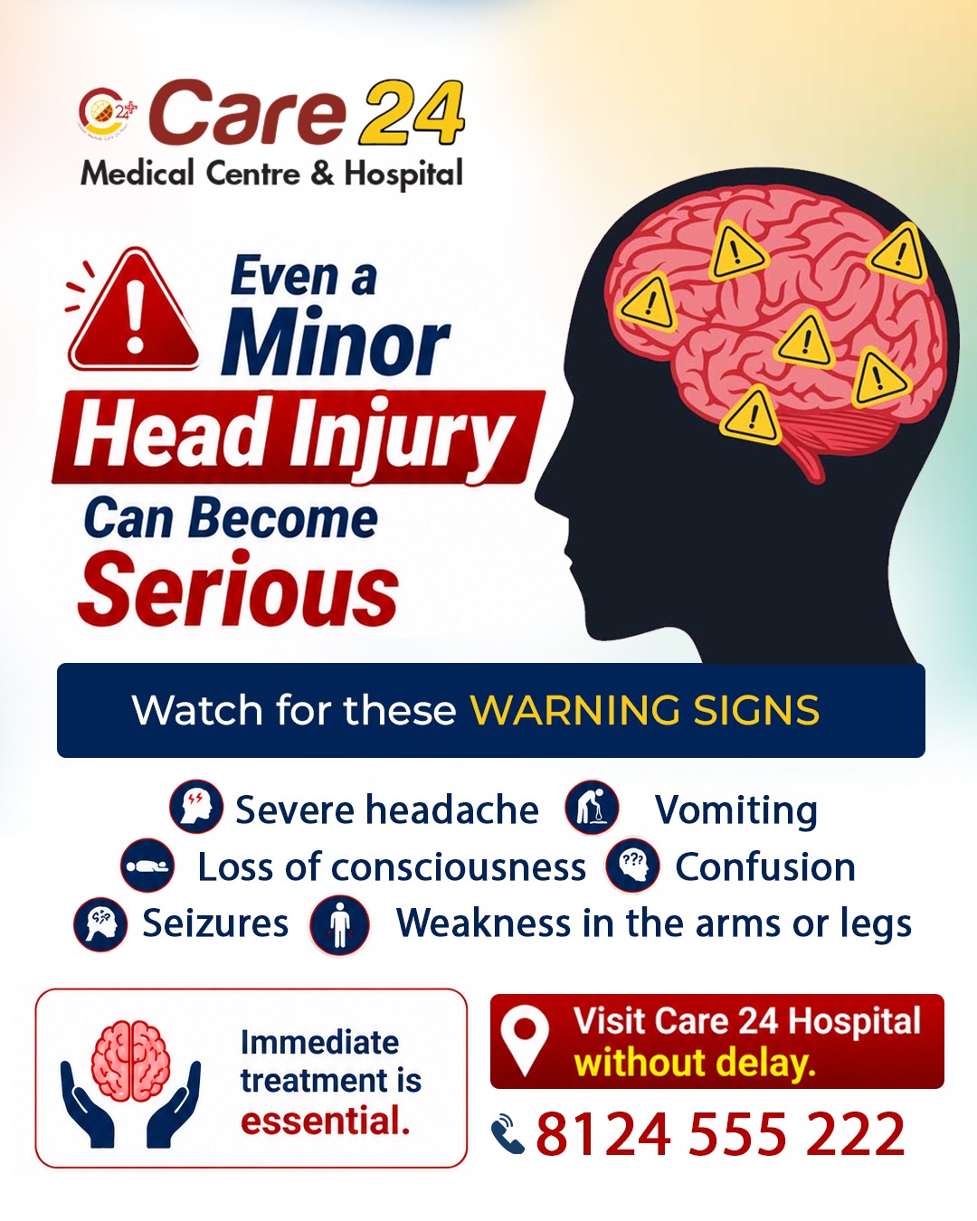 Head Injury Warning Signs: When to Go to Hospital | Care 24